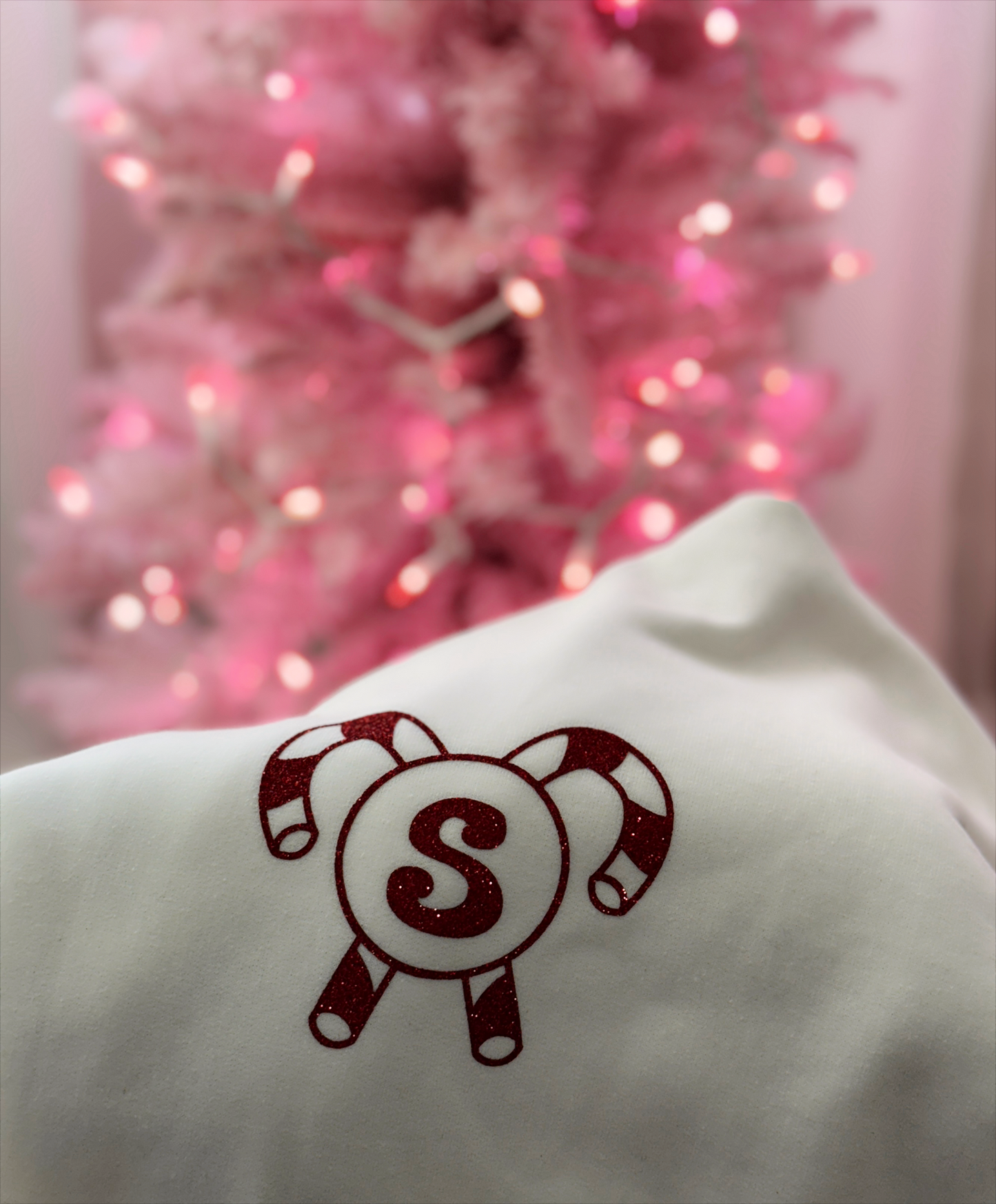 Festive & Cozy | Candy Cane Hoodie in White or Black with Glitter Designs