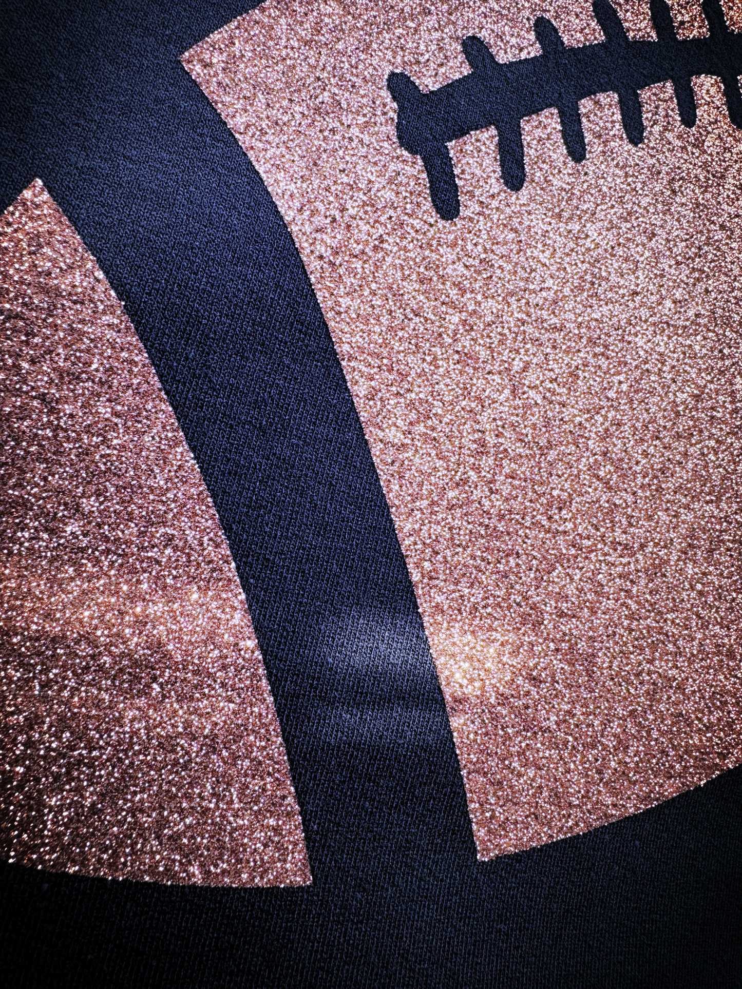 Game Day Glam | Soft Black Sweatshirt with Glitter Football Graphics