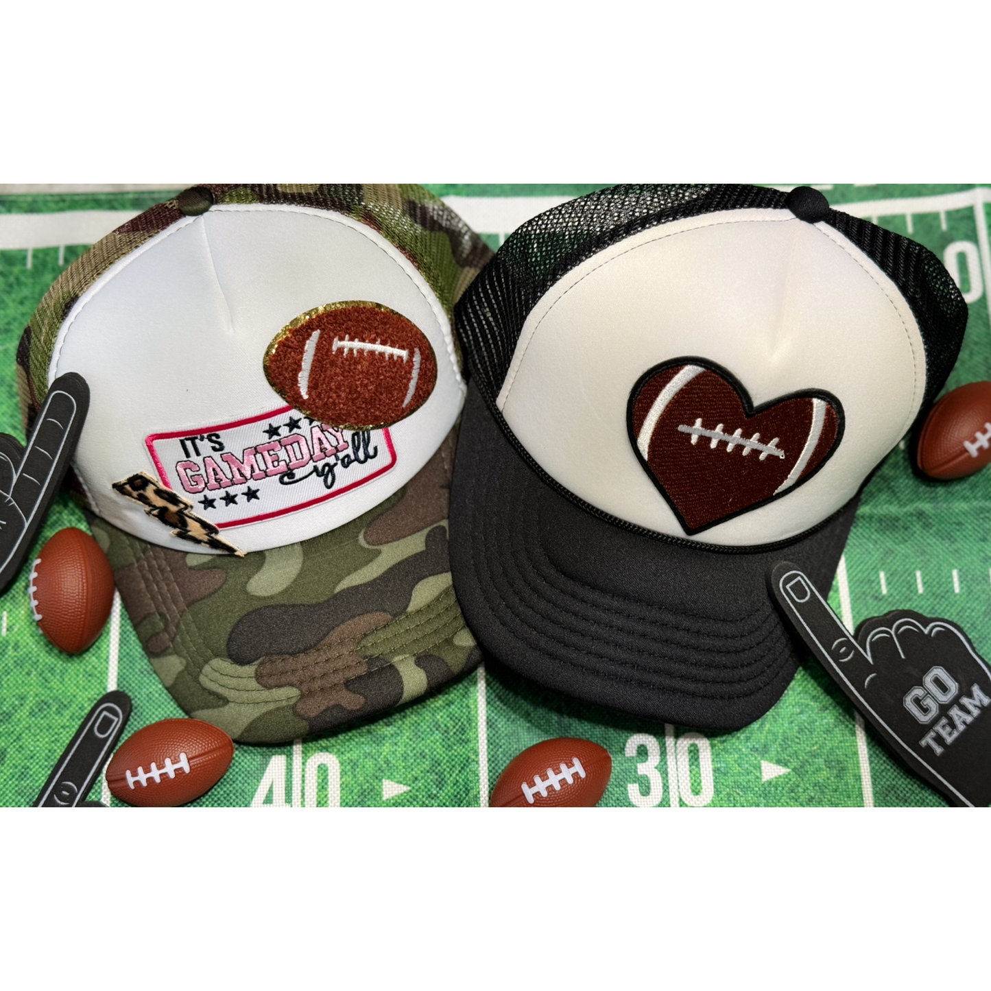 Football Heart Trucker Hat