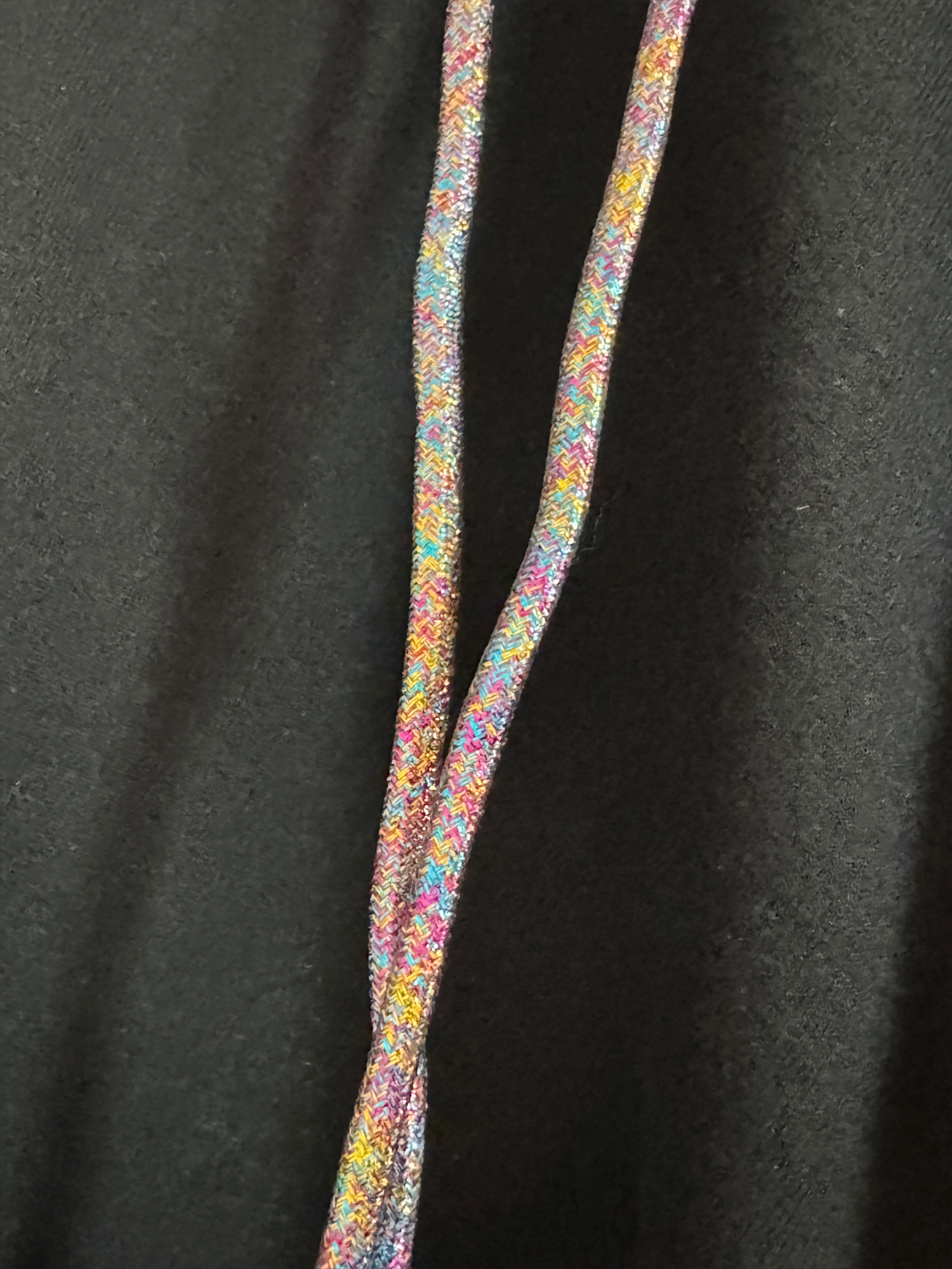 Celestial Glow Hoodie – Black with Multicolored Sequin Angel Wings & Metallic Strings