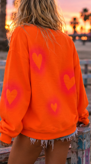 Sweetheart Skeleton Hand-Painted Sweatshirt