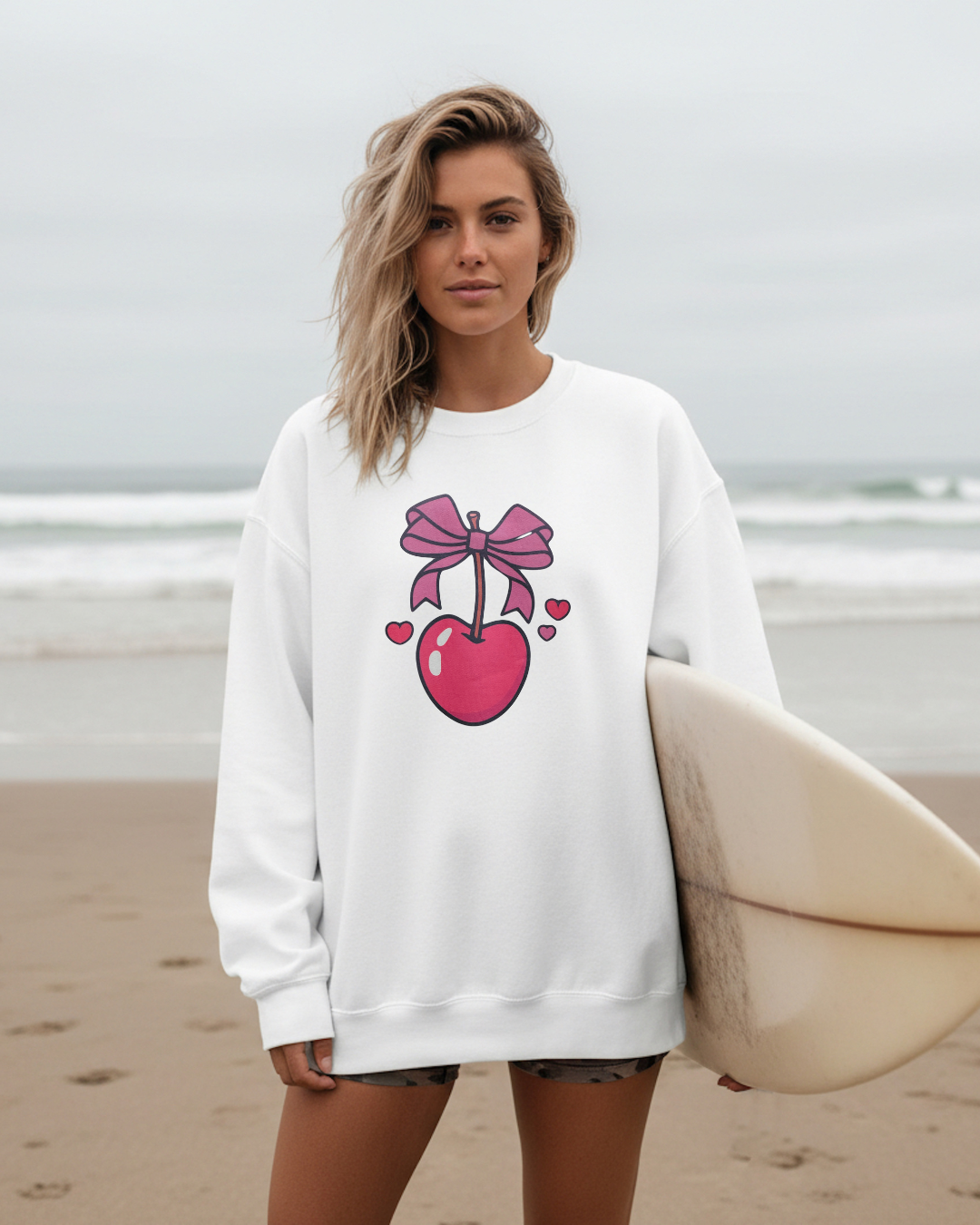 Cherry Bow Sweatshirt | Cute Graphic Crewneck