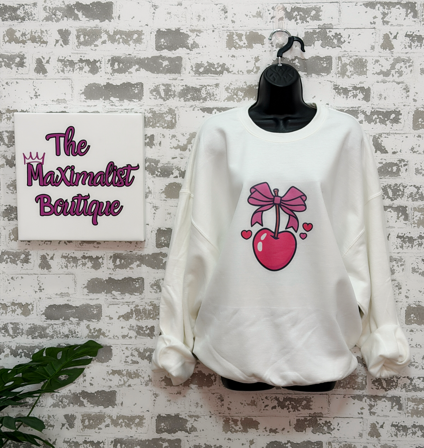 Cherry Bow Sweatshirt | Cute Graphic Crewneck