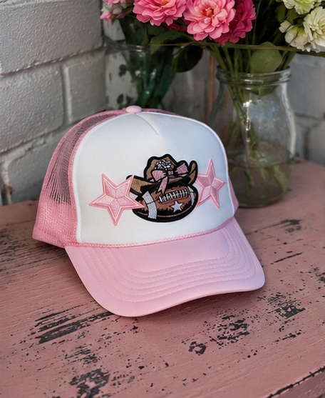 Cowgirl Gameday Hat | Pink Western Trucker Hat