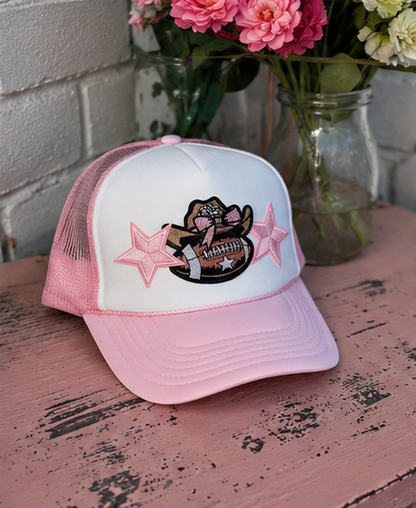 Cowgirl Gameday Hat | Pink Western Trucker Hat