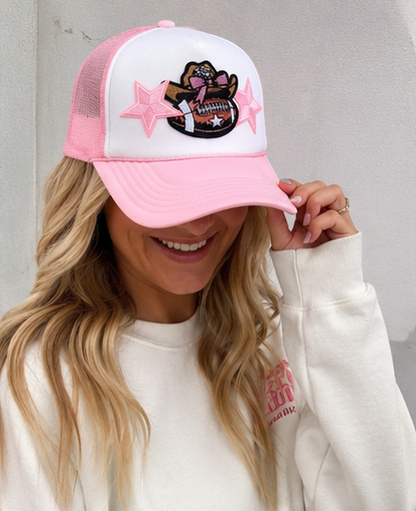 Cowgirl Gameday Hat | Pink Western Trucker Hat