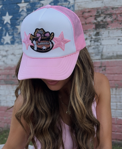 Cowgirl Gameday Hat | Pink Western Trucker Hat