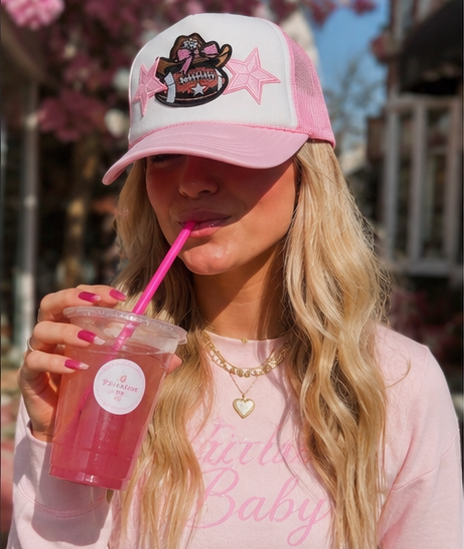 Cowgirl Gameday Hat | Pink Western Trucker Hat