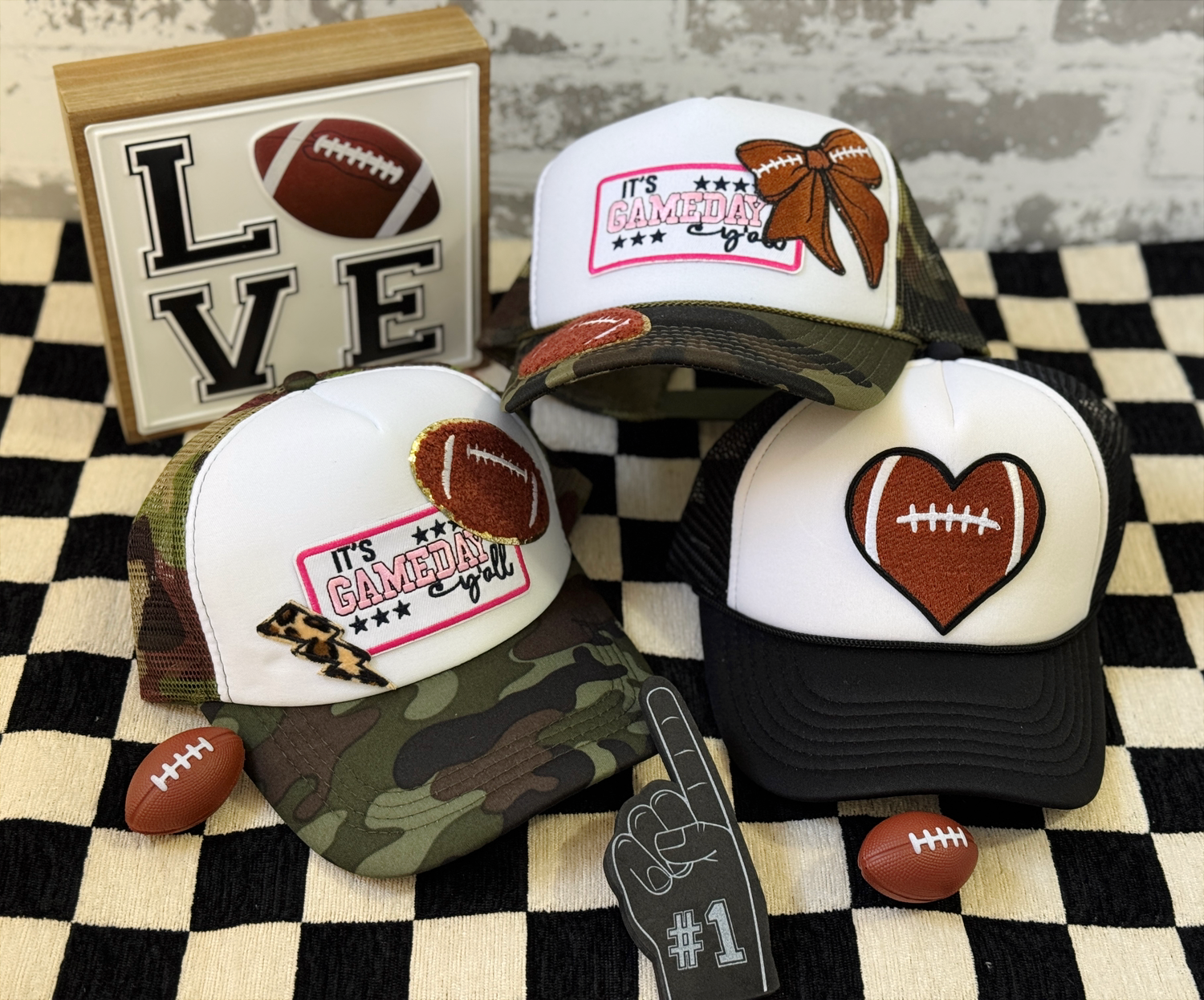 Game Day Bow Trucker Hat | Camo & White “It’s Gameday Y’all” Cap – The Maximalist Boutique