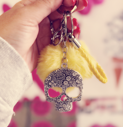 Yellow Skull Keychain