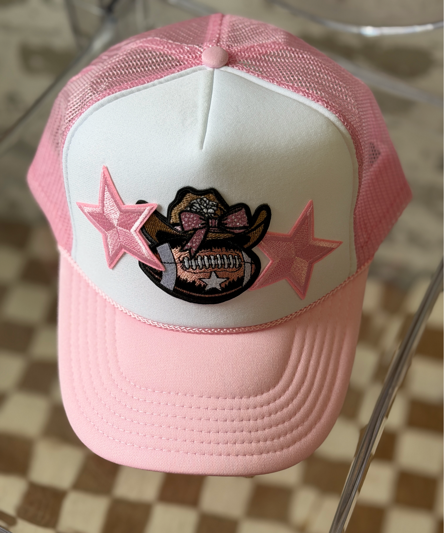 Cowgirl Gameday Hat | Pink Western Trucker Hat