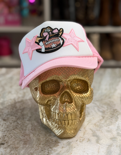 Cowgirl Gameday Hat | Pink Western Trucker Hat