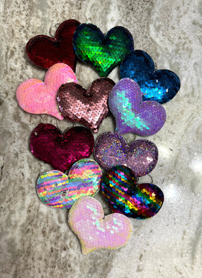Sequin Heart Keychain