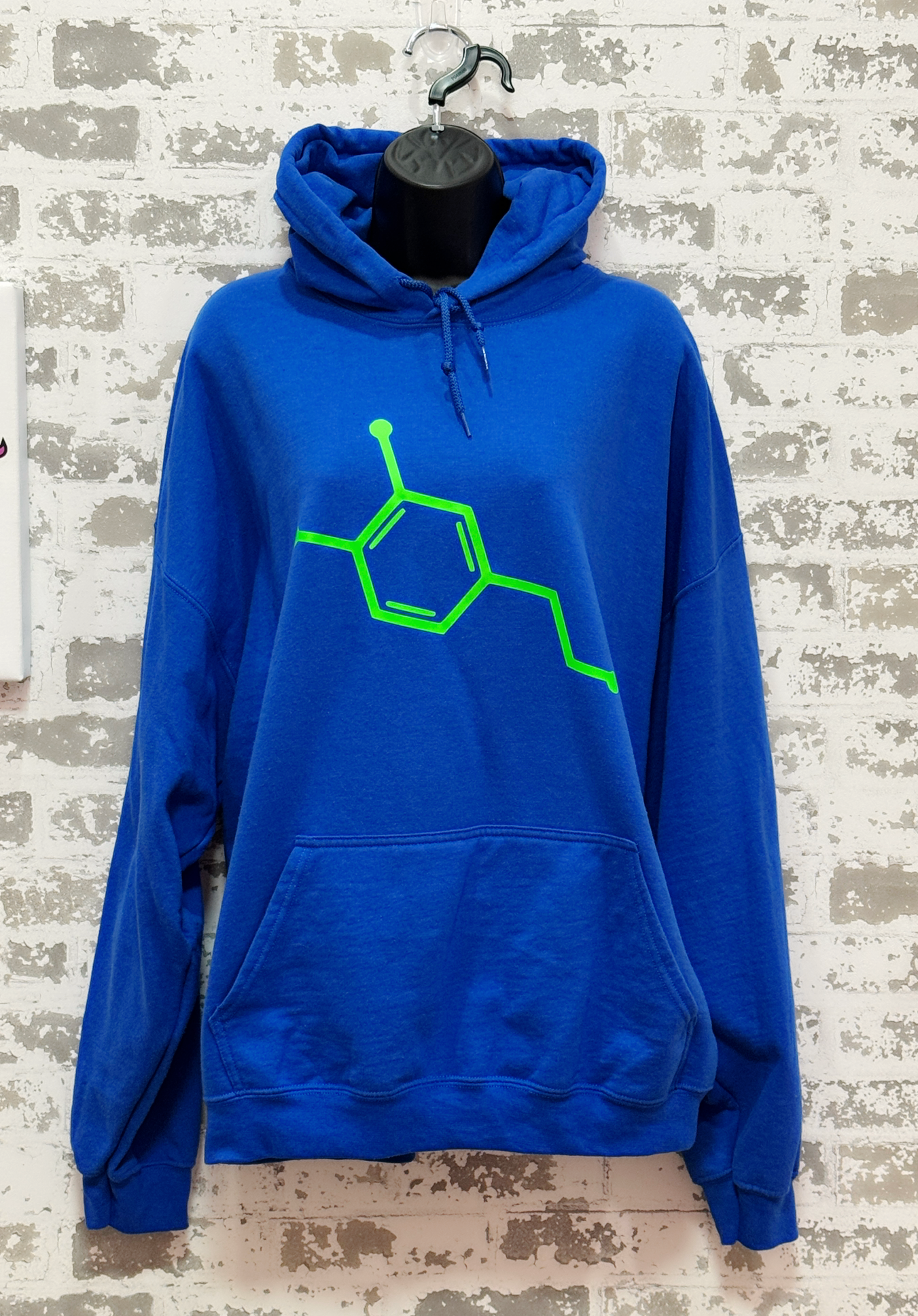 Feel-Good Hoodie – Neon Dopamine Molecule Sweatshirt