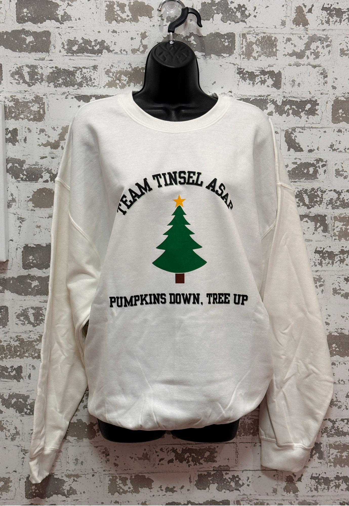 Holiday Personality Sweatshirts – Limited-Edition White Pullovers for Team Turkey & Team Tinsel