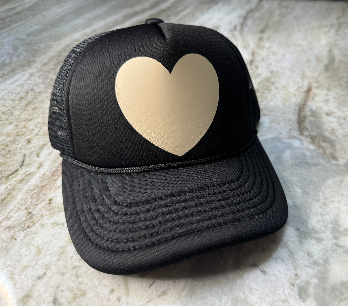 Tan Heart Hat