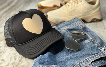 Tan Heart Hat