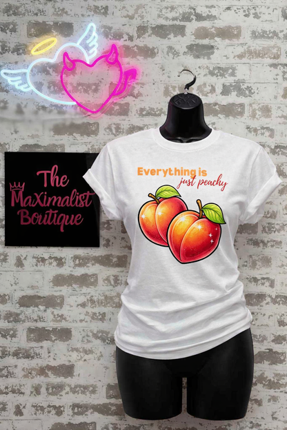 Everything Is Just Peachy Graphic Tee – Pop Art Peach Shirt for Women