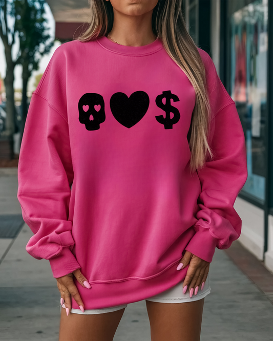Mischief_Love_and_Money_Sweatshirt_Pink_Statement_Crewneck_1