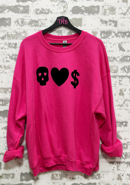 Mischief_Love_and_Money_Sweatshirt_Pink_Statement_Crewneck_1