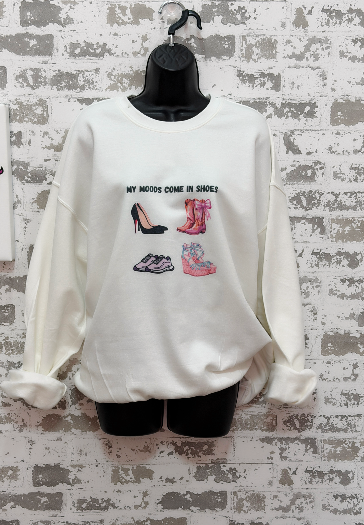 My Moods Come in Shoes Sweatshirt | Fashion Graphic Top