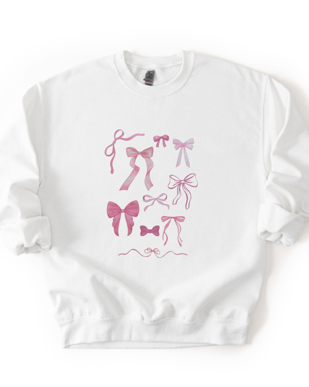 Pink Bow Sweatshirt | Feminine Graphic Crewneck
