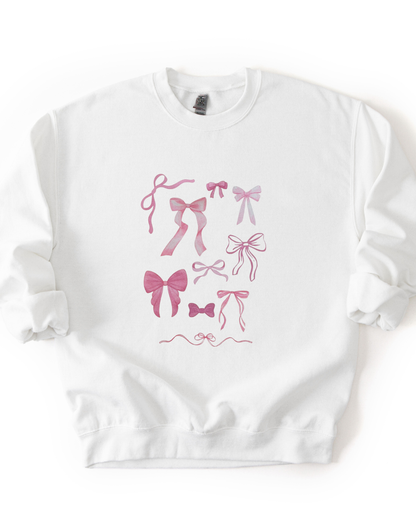 Pink Bow Sweatshirt | Feminine Graphic Crewneck