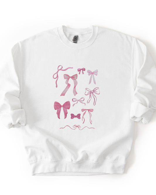Pink Bow Sweatshirt | Feminine Graphic Crewneck