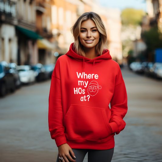 Playful & Cozy | Cute Red Hoodie with Bold White Graphic