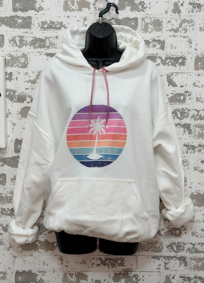 Retro Palm Tree Hoodie | Sunset Graphic Hoodie