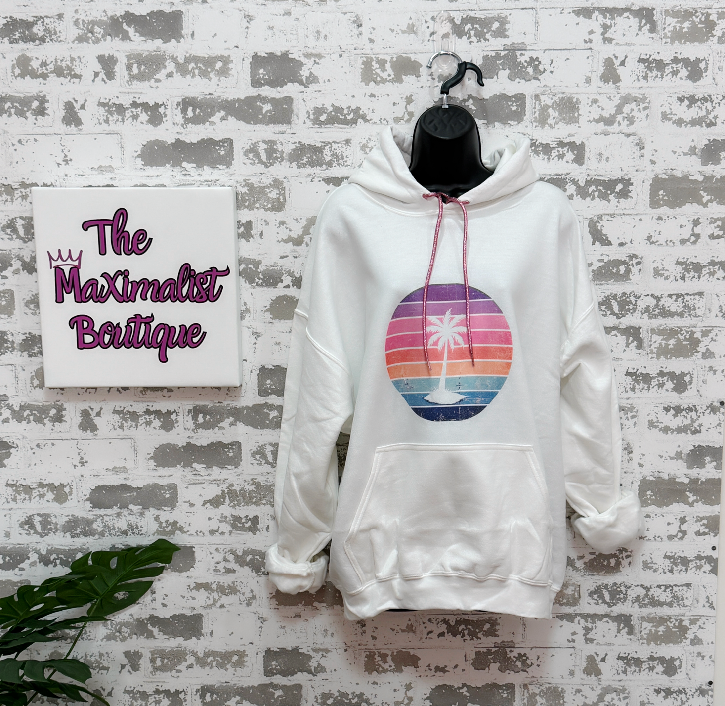 Retro Palm Tree Hoodie | Sunset Graphic Hoodie