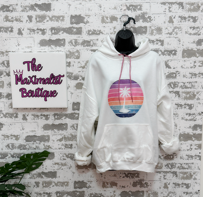 Retro Palm Tree Hoodie | Sunset Graphic Hoodie