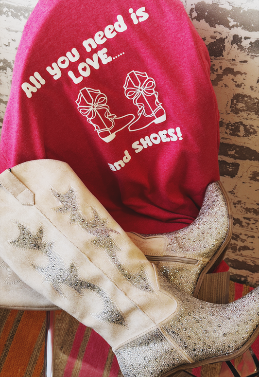 Shoe Goals Tee – Heather Red Graphic T-Shirt | The Maximalist Boutique