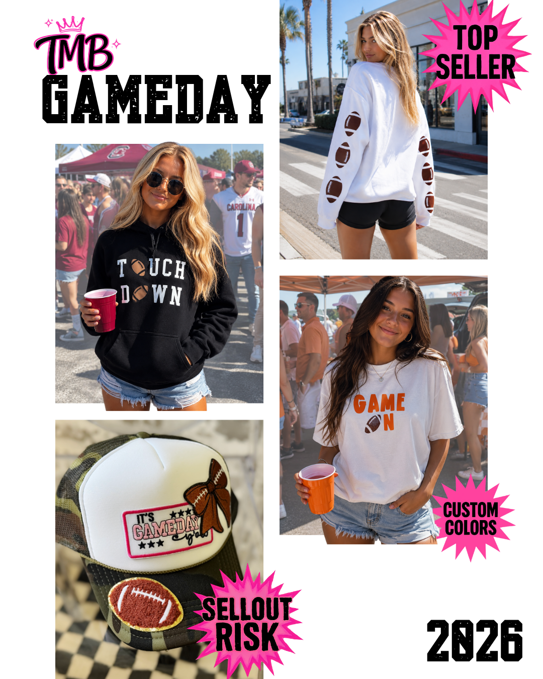 Laces Out Gameday Sweatshirt | Oversized Football Graphic Crewneck | TMB Gameday Collection