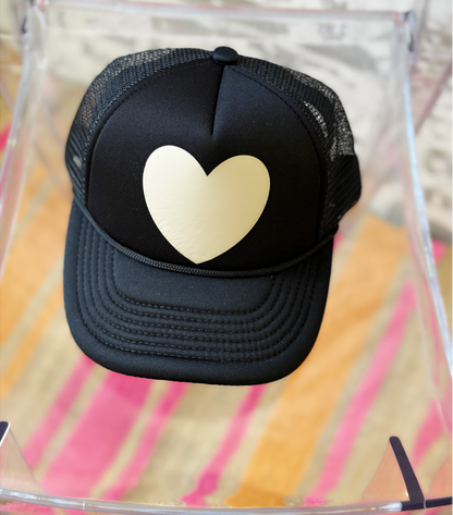 Timeless & Chic | Black Tee with Tan Heart Graphic