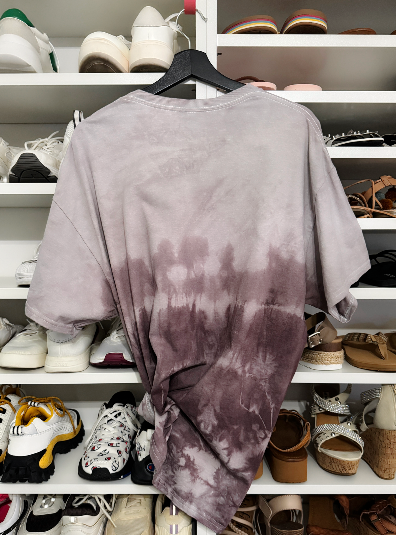 Violet Vision Tee – Custom-Dyed Purple with Oversized Sequin Evil Eye Patch
