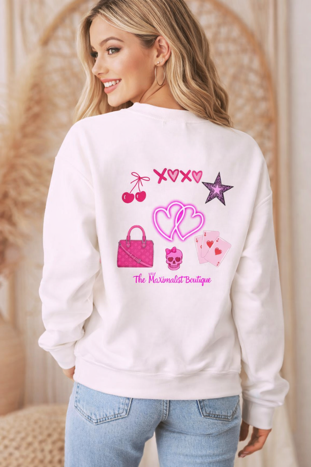 XO Icon Collage Graphic Sweatshirt